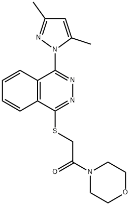 Morpholine, 4-[[[4-(3,5-dimethyl-1H-pyrazol-1-yl)-1-phthalazinyl]thio]acetyl]- (9CI) Structure