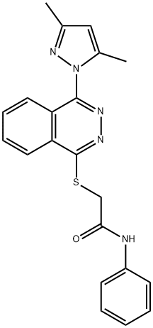 Acetamide, 2-[[4-(3,5-dimethyl-1H-pyrazol-1-yl)-1-phthalazinyl]thio]-N-phenyl- (9CI) Structure