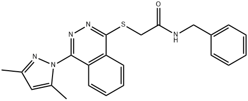 Acetamide, 2-[[4-(3,5-dimethyl-1H-pyrazol-1-yl)-1-phthalazinyl]thio]-N-(phenylmethyl)- (9CI) Struktur