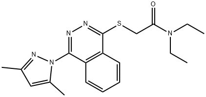 Acetamide, 2-[[4-(3,5-dimethyl-1H-pyrazol-1-yl)-1-phthalazinyl]thio]-N,N-diethyl- (9CI) Structure