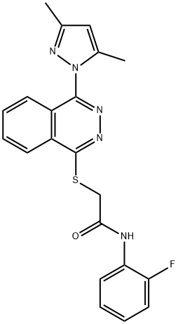 Acetamide, 2-[[4-(3,5-dimethyl-1H-pyrazol-1-yl)-1-phthalazinyl]thio]-N-(2-fluorophenyl)- (9CI) Structure