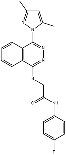 Acetamide, 2-[[4-(3,5-dimethyl-1H-pyrazol-1-yl)-1-phthalazinyl]thio]-N-(4-fluorophenyl)- (9CI) Structure