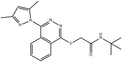 Acetamide, N-(1,1-dimethylethyl)-2-[[4-(3,5-dimethyl-1H-pyrazol-1-yl)-1-phthalazinyl]thio]- (9CI) Structure