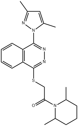 Piperidine, 1-[[[4-(3,5-dimethyl-1H-pyrazol-1-yl)-1-phthalazinyl]thio]acetyl]-2,6-dimethyl- (9CI) Structure