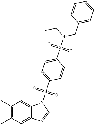 Benzenesulfonamide, 4-[(5,6-dimethyl-1H-benzimidazol-1-yl)sulfonyl]-N-ethyl-N-(phenylmethyl)- (9CI) Structure