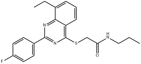 Acetamide, 2-[[8-ethyl-2-(4-fluorophenyl)-4-quinazolinyl]thio]-N-propyl- (9CI) Struktur