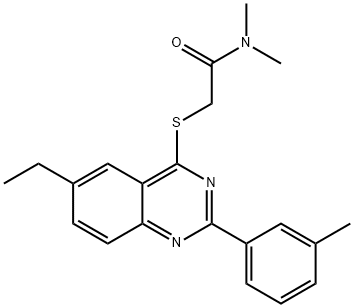 Acetamide, 2-[[6-ethyl-2-(3-methylphenyl)-4-quinazolinyl]thio]-N,N-dimethyl- (9CI) Structure