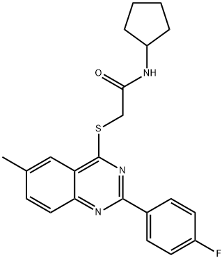 Acetamide, N-cyclopentyl-2-[[2-(4-fluorophenyl)-6-methyl-4-quinazolinyl]thio]- (9CI) Structure