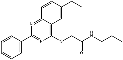 Acetamide, 2-[(6-ethyl-2-phenyl-4-quinazolinyl)thio]-N-propyl- (9CI) Structure