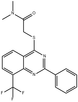 Acetamide, N,N-dimethyl-2-[[2-phenyl-8-(trifluoromethyl)-4-quinazolinyl]thio]- (9CI) Structure