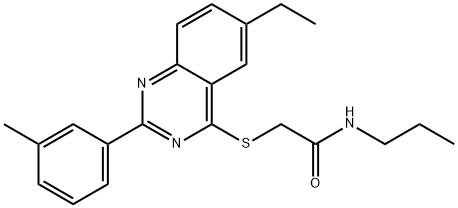Acetamide, 2-[[6-ethyl-2-(3-methylphenyl)-4-quinazolinyl]thio]-N-propyl- (9CI) Struktur