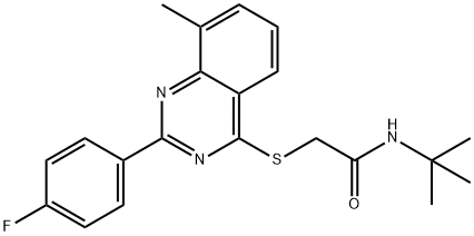 Acetamide, N-(1,1-dimethylethyl)-2-[[2-(4-fluorophenyl)-8-methyl-4-quinazolinyl]thio]- (9CI) Structure