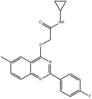 Acetamide, N-cyclopropyl-2-[[2-(4-fluorophenyl)-6-methyl-4-quinazolinyl]thio]- (9CI) Structure