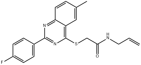 Acetamide, 2-[[2-(4-fluorophenyl)-6-methyl-4-quinazolinyl]thio]-N-2-propenyl- (9CI) Structure