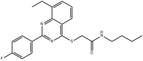Acetamide, N-butyl-2-[[8-ethyl-2-(4-fluorophenyl)-4-quinazolinyl]thio]- (9CI) Structure