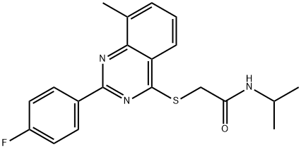 Acetamide, 2-[[2-(4-fluorophenyl)-8-methyl-4-quinazolinyl]thio]-N-(1-methylethyl)- (9CI) Structure