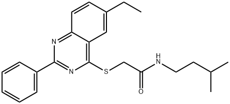 Acetamide, 2-[(6-ethyl-2-phenyl-4-quinazolinyl)thio]-N-(3-methylbutyl)- (9CI) Struktur