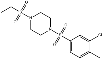 Piperazine, 1-[(3-chloro-4-methylphenyl)sulfonyl]-4-(ethylsulfonyl)- (9CI) Structure