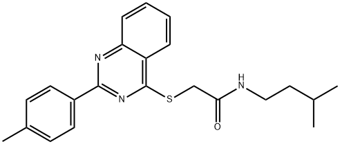 Acetamide, N-(3-methylbutyl)-2-[[2-(4-methylphenyl)-4-quinazolinyl]thio]- (9CI) Struktur