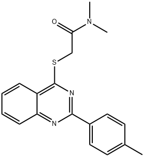 Acetamide, N,N-dimethyl-2-[[2-(4-methylphenyl)-4-quinazolinyl]thio]- (9CI) Structure
