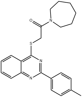 1H-Azepine, hexahydro-1-[[[2-(4-methylphenyl)-4-quinazolinyl]thio]acetyl]- (9CI) 化学構造式