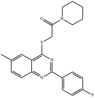 Piperidine, 1-[[[2-(4-fluorophenyl)-6-methyl-4-quinazolinyl]thio]acetyl]- (9CI) 化学構造式