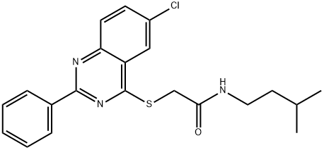 Acetamide, 2-[(6-chloro-2-phenyl-4-quinazolinyl)thio]-N-(3-methylbutyl)- (9CI) Struktur