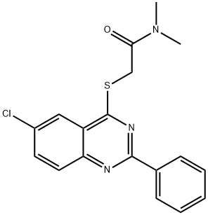 Acetamide, 2-[(6-chloro-2-phenyl-4-quinazolinyl)thio]-N,N-dimethyl- (9CI) Struktur