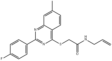 Acetamide, 2-[[2-(4-fluorophenyl)-7-methyl-4-quinazolinyl]thio]-N-2-propenyl- (9CI) Structure