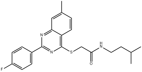 Acetamide, 2-[[2-(4-fluorophenyl)-7-methyl-4-quinazolinyl]thio]-N-(3-methylbutyl)- (9CI) Struktur