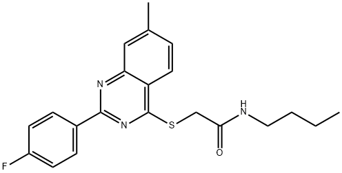 Acetamide, N-butyl-2-[[2-(4-fluorophenyl)-7-methyl-4-quinazolinyl]thio]- (9CI) Struktur