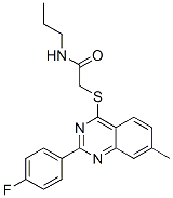 Acetamide, 2-[[2-(4-fluorophenyl)-7-methyl-4-quinazolinyl]thio]-N-propyl- (9CI) Struktur
