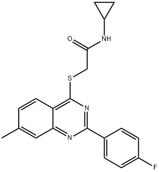 Acetamide, N-cyclopropyl-2-[[2-(4-fluorophenyl)-7-methyl-4-quinazolinyl]thio]- (9CI) Structure