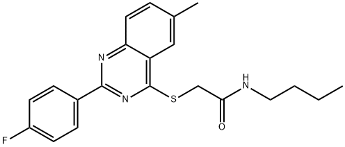Acetamide, N-butyl-2-[[2-(4-fluorophenyl)-6-methyl-4-quinazolinyl]thio]- (9CI) Struktur