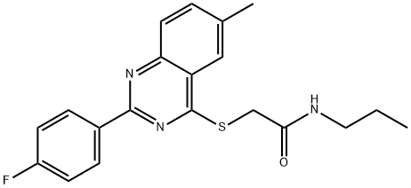 Acetamide, 2-[[2-(4-fluorophenyl)-6-methyl-4-quinazolinyl]thio]-N-propyl- (9CI) Struktur