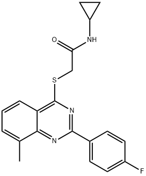 Acetamide, N-cyclopropyl-2-[[2-(4-fluorophenyl)-8-methyl-4-quinazolinyl]thio]- (9CI) 化学構造式