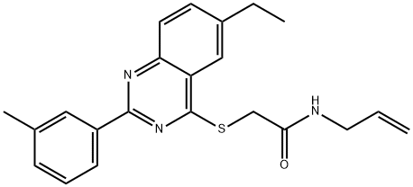 Acetamide, 2-[[6-ethyl-2-(3-methylphenyl)-4-quinazolinyl]thio]-N-2-propenyl- (9CI) Structure