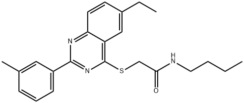 Acetamide, N-butyl-2-[[6-ethyl-2-(3-methylphenyl)-4-quinazolinyl]thio]- (9CI) Struktur