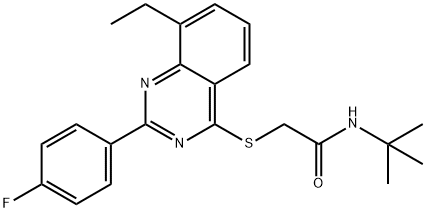 Acetamide, N-(1,1-dimethylethyl)-2-[[8-ethyl-2-(4-fluorophenyl)-4-quinazolinyl]thio]- (9CI) Structure
