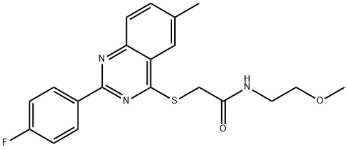 Acetamide, 2-[[2-(4-fluorophenyl)-6-methyl-4-quinazolinyl]thio]-N-(2-methoxyethyl)- (9CI) 化学構造式