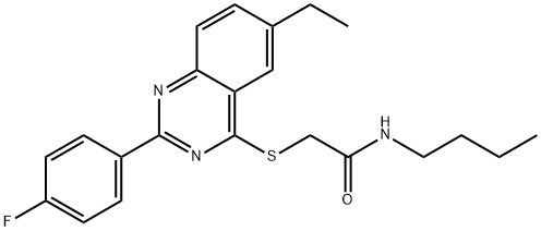 Acetamide, N-butyl-2-[[6-ethyl-2-(4-fluorophenyl)-4-quinazolinyl]thio]- (9CI) Structure