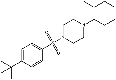 Piperazine, 1-[[4-(1,1-dimethylethyl)phenyl]sulfonyl]-4-(2-methylcyclohexyl)- (9CI) 化学構造式
