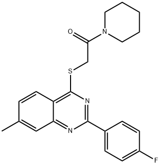 Piperidine, 1-[[[2-(4-fluorophenyl)-7-methyl-4-quinazolinyl]thio]acetyl]- (9CI) 化学構造式