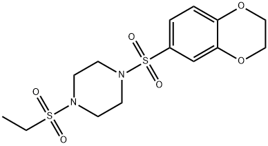 Piperazine, 1-[(2,3-dihydro-1,4-benzodioxin-6-yl)sulfonyl]-4-(ethylsulfonyl)- (9CI) Structure