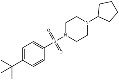 Piperazine, 1-cyclopentyl-4-[[4-(1,1-dimethylethyl)phenyl]sulfonyl]- (9CI) Struktur