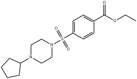 Benzoic acid, 4-[(4-cyclopentyl-1-piperazinyl)sulfonyl]-, ethyl ester (9CI) 结构式