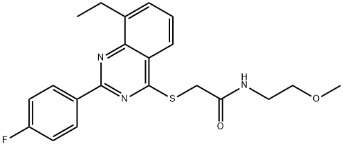 Acetamide, 2-[[8-ethyl-2-(4-fluorophenyl)-4-quinazolinyl]thio]-N-(2-methoxyethyl)- (9CI) Structure