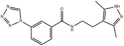 Benzamide, N-[2-(3,5-dimethyl-1H-pyrazol-4-yl)ethyl]-3-(1H-tetrazol-1-yl)- (9CI)|