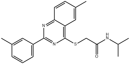 Acetamide, N-(1-methylethyl)-2-[[6-methyl-2-(3-methylphenyl)-4-quinazolinyl]thio]- (9CI) Struktur