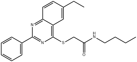 Acetamide, N-butyl-2-[(6-ethyl-2-phenyl-4-quinazolinyl)thio]- (9CI) Structure
